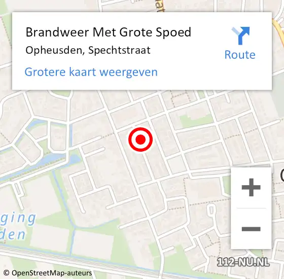 Locatie op kaart van de 112 melding: Brandweer Met Grote Spoed Naar Opheusden, Spechtstraat op 18 oktober 2013 02:49