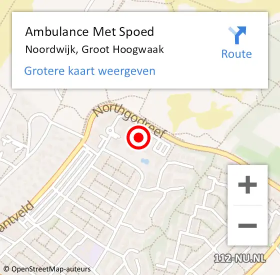 Locatie op kaart van de 112 melding: Ambulance Met Spoed Naar Noordwijk, Groot Hoogwaak op 3 september 2024 00:30