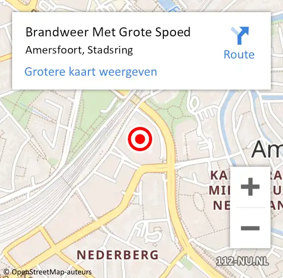 Locatie op kaart van de 112 melding: Brandweer Met Grote Spoed Naar Amersfoort, Stadsring op 3 september 2024 00:49