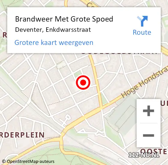 Locatie op kaart van de 112 melding: Brandweer Met Grote Spoed Naar Deventer, Enkdwarsstraat op 3 september 2024 00:54