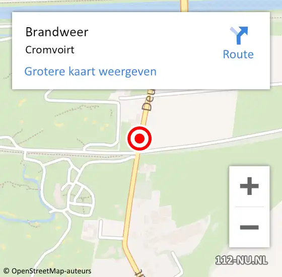 Locatie op kaart van de 112 melding: Brandweer Cromvoirt op 3 september 2024 02:06