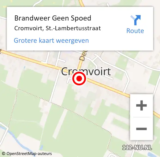 Locatie op kaart van de 112 melding: Brandweer Geen Spoed Naar Cromvoirt, St.-Lambertusstraat op 3 september 2024 02:11