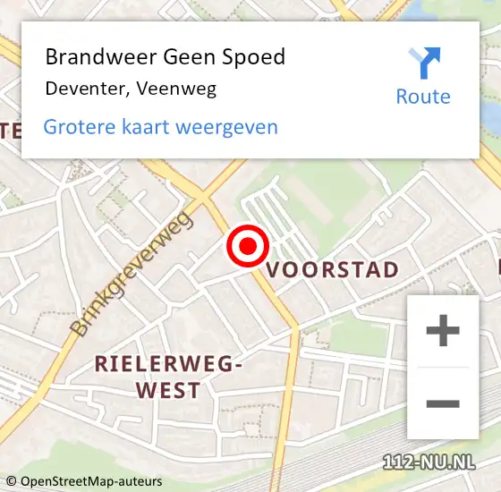 Locatie op kaart van de 112 melding: Brandweer Geen Spoed Naar Deventer, Veenweg op 3 september 2024 02:35