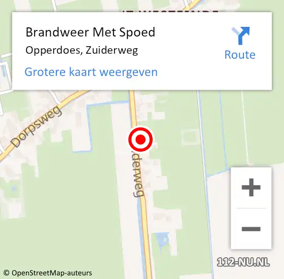 Locatie op kaart van de 112 melding: Brandweer Met Spoed Naar Opperdoes, Zuiderweg op 3 september 2024 04:36