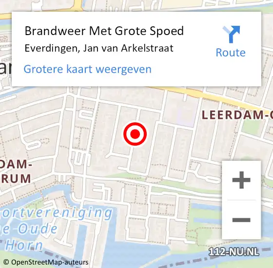 Locatie op kaart van de 112 melding: Brandweer Met Grote Spoed Naar Everdingen, Jan van Arkelstraat op 3 september 2024 05:02