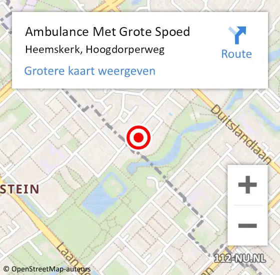 Locatie op kaart van de 112 melding: Ambulance Met Grote Spoed Naar Heemskerk, Hoogdorperweg op 3 september 2024 05:24