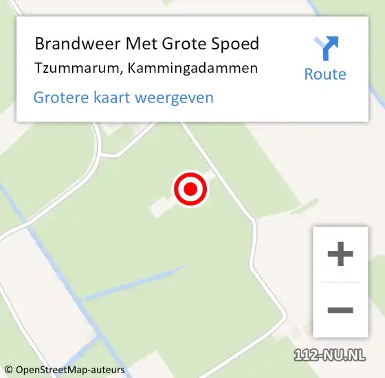 Locatie op kaart van de 112 melding: Brandweer Met Grote Spoed Naar Tzummarum, Kammingadammen op 3 september 2024 06:05