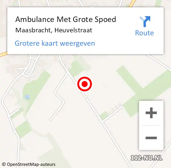 Locatie op kaart van de 112 melding: Ambulance Met Grote Spoed Naar Maasbracht, Heuvelstraat op 3 september 2024 07:17