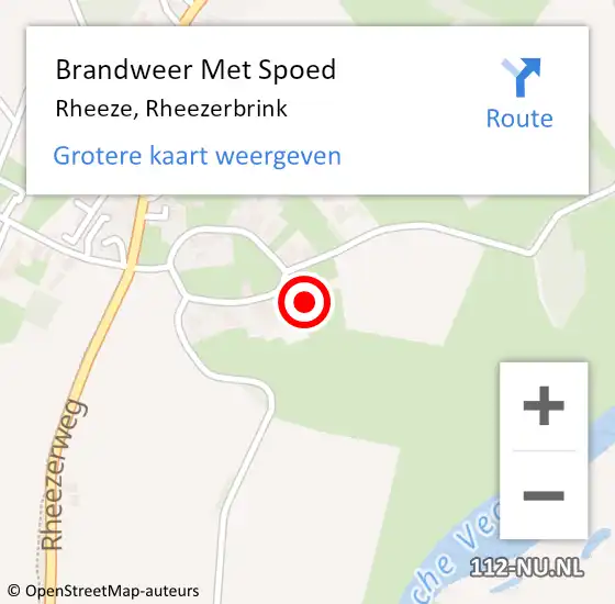 Locatie op kaart van de 112 melding: Brandweer Met Spoed Naar Rheeze, Rheezerbrink op 3 september 2024 07:50