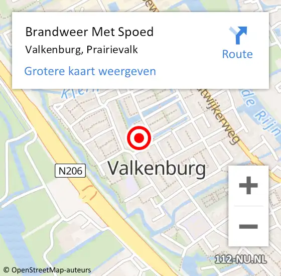 Locatie op kaart van de 112 melding: Brandweer Met Spoed Naar Valkenburg, Prairievalk op 3 september 2024 07:52