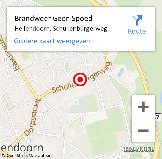 Locatie op kaart van de 112 melding: Brandweer Geen Spoed Naar Hellendoorn, Schuilenburgerweg op 3 september 2024 08:25