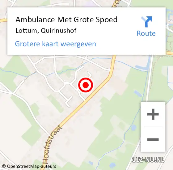 Locatie op kaart van de 112 melding: Ambulance Met Grote Spoed Naar Lottum, Quirinushof op 18 oktober 2014 18:47