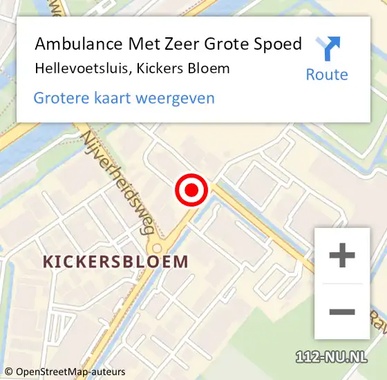 Locatie op kaart van de 112 melding: Ambulance Met Zeer Grote Spoed Naar Hellevoetsluis, Kickers Bloem op 3 september 2024 08:49