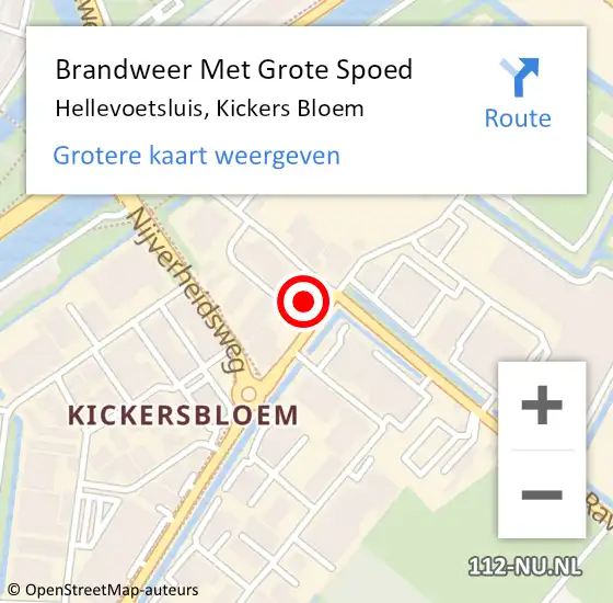 Locatie op kaart van de 112 melding: Brandweer Met Grote Spoed Naar Hellevoetsluis, Kickers Bloem op 3 september 2024 08:49