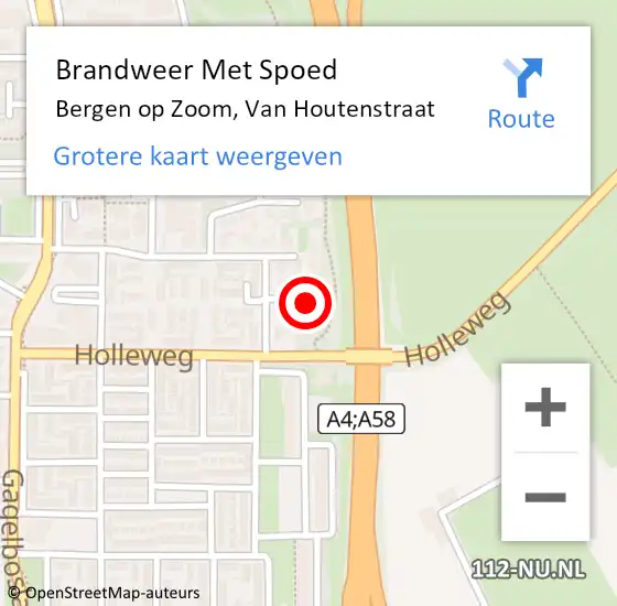 Locatie op kaart van de 112 melding: Brandweer Met Spoed Naar Bergen op Zoom, Van Houtenstraat op 3 september 2024 09:25