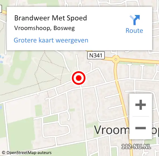 Locatie op kaart van de 112 melding: Brandweer Met Spoed Naar Vroomshoop, Bosweg op 3 september 2024 09:49