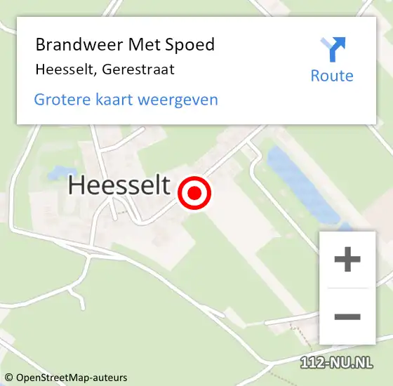 Locatie op kaart van de 112 melding: Brandweer Met Spoed Naar Heesselt, Gerestraat op 3 september 2024 10:38