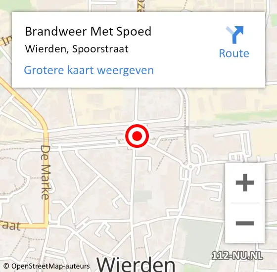 Locatie op kaart van de 112 melding: Brandweer Met Spoed Naar Wierden, Spoorstraat op 3 september 2024 10:47