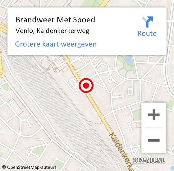 Locatie op kaart van de 112 melding: Brandweer Met Spoed Naar Venlo, Kaldenkerkerweg op 3 september 2024 11:08