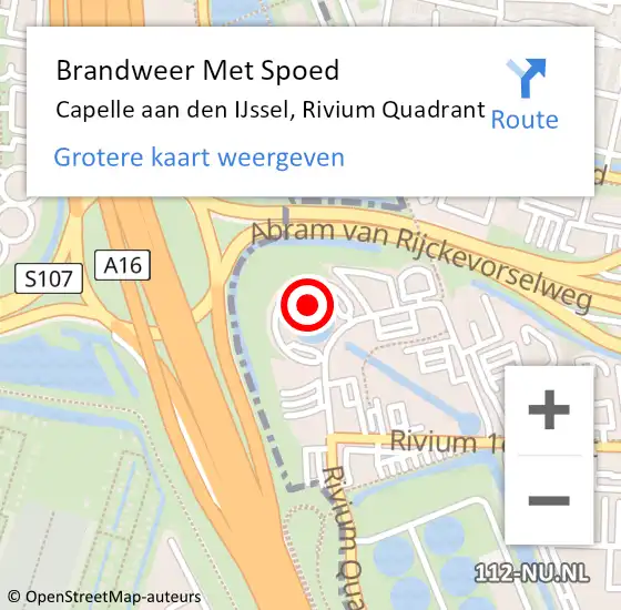 Locatie op kaart van de 112 melding: Brandweer Met Spoed Naar Capelle aan den IJssel, Rivium Quadrant op 3 september 2024 11:13