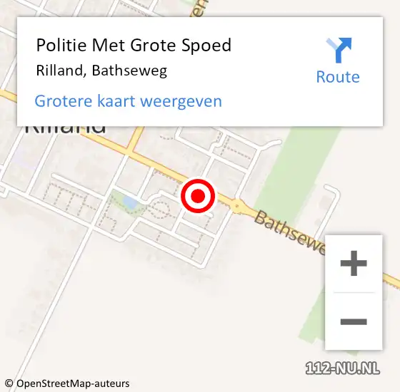 Locatie op kaart van de 112 melding: Politie Met Grote Spoed Naar Rilland, Bathseweg op 3 september 2024 11:44