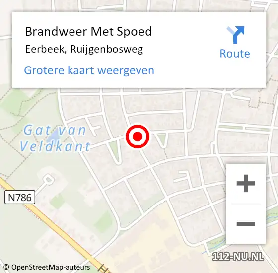 Locatie op kaart van de 112 melding: Brandweer Met Spoed Naar Eerbeek, Ruijgenbosweg op 3 september 2024 12:34