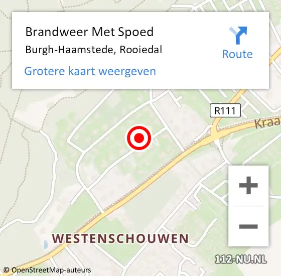 Locatie op kaart van de 112 melding: Brandweer Met Spoed Naar Burgh-Haamstede, Rooiedal op 3 september 2024 12:41