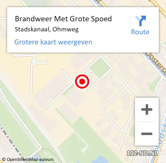 Locatie op kaart van de 112 melding: Brandweer Met Grote Spoed Naar Stadskanaal, Ohmweg op 3 september 2024 12:52