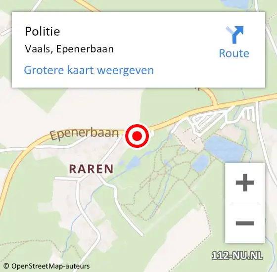 Locatie op kaart van de 112 melding: Politie Vaals, Epenerbaan op 3 september 2024 13:51