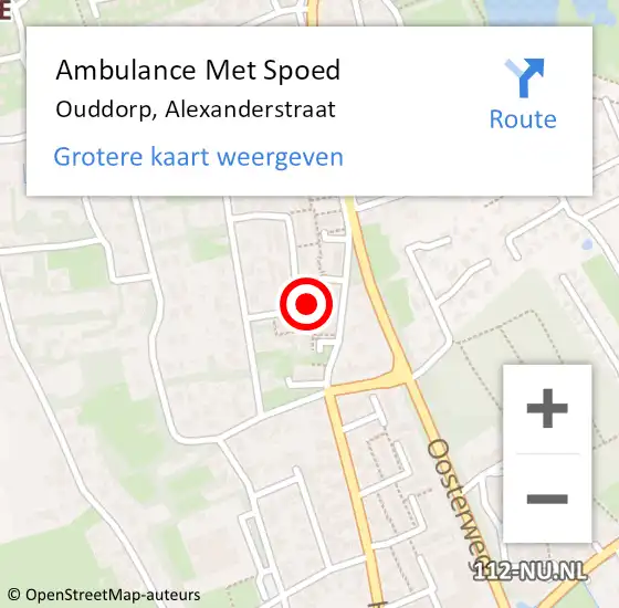 Locatie op kaart van de 112 melding: Ambulance Met Spoed Naar Ouddorp, Alexanderstraat op 3 september 2024 13:53