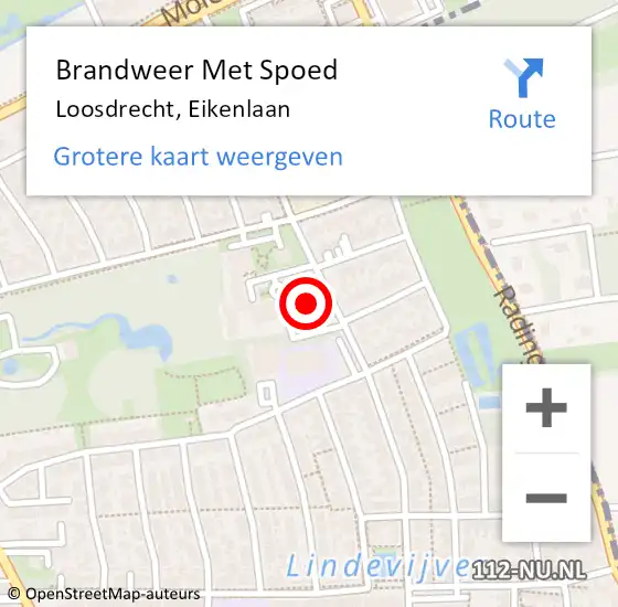 Locatie op kaart van de 112 melding: Brandweer Met Spoed Naar Loosdrecht, Eikenlaan op 3 september 2024 14:15