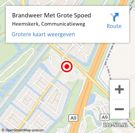 Locatie op kaart van de 112 melding: Brandweer Met Grote Spoed Naar Heemskerk, Communicatieweg op 3 september 2024 14:27