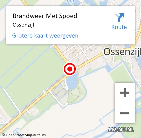 Locatie op kaart van de 112 melding: Brandweer Met Spoed Naar Ossenzijl op 3 september 2024 14:33