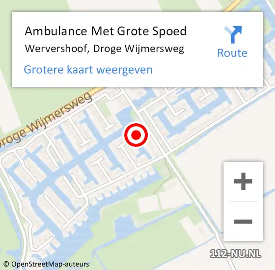 Locatie op kaart van de 112 melding: Ambulance Met Grote Spoed Naar Wervershoof, Droge Wijmersweg op 3 september 2024 14:42