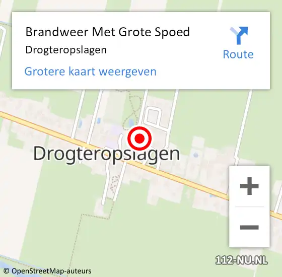 Locatie op kaart van de 112 melding: Brandweer Met Grote Spoed Naar Drogteropslagen op 3 september 2024 15:16