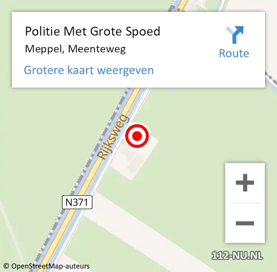 Locatie op kaart van de 112 melding: Politie Met Grote Spoed Naar Meppel, Meenteweg op 3 september 2024 15:17