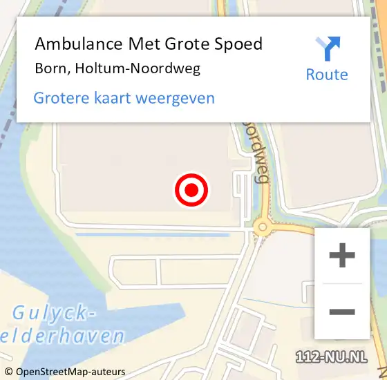 Locatie op kaart van de 112 melding: Ambulance Met Grote Spoed Naar Born, Holtum-Noordweg op 3 september 2024 15:34