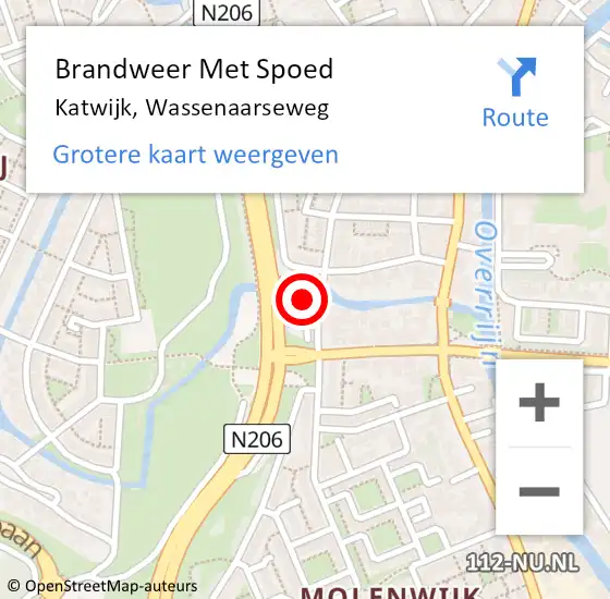 Locatie op kaart van de 112 melding: Brandweer Met Spoed Naar Katwijk, Wassenaarseweg op 3 september 2024 16:05