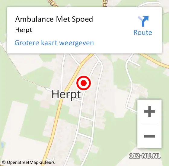 Locatie op kaart van de 112 melding: Ambulance Met Spoed Naar Herpt op 3 september 2024 16:12