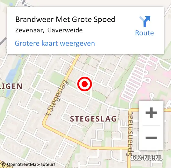 Locatie op kaart van de 112 melding: Brandweer Met Grote Spoed Naar Zevenaar, Klaverweide op 3 september 2024 16:31