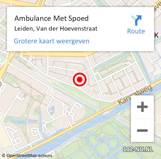 Locatie op kaart van de 112 melding: Ambulance Met Spoed Naar Ter Aar, Van der Hoevenstraat op 3 september 2024 16:40