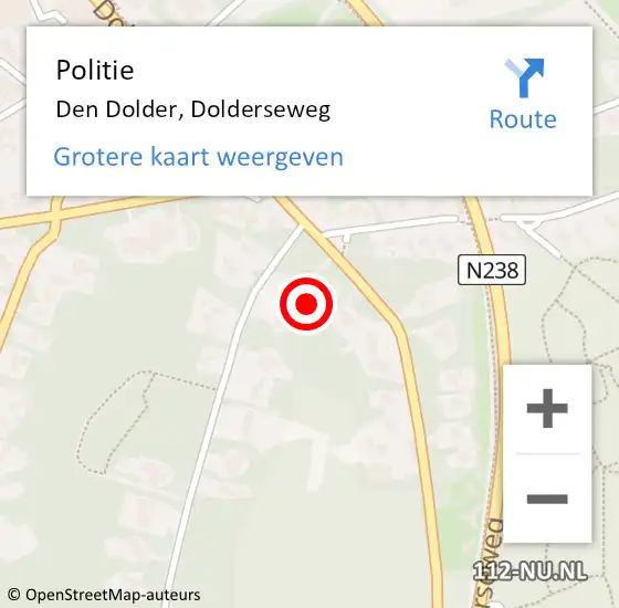 Locatie op kaart van de 112 melding: Politie Den Dolder, Dolderseweg op 3 september 2024 16:40