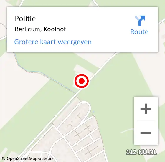 Locatie op kaart van de 112 melding: Politie Berlicum, Koolhof op 3 september 2024 17:08