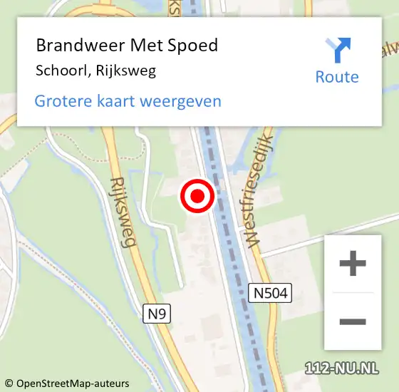 Locatie op kaart van de 112 melding: Brandweer Met Spoed Naar Schoorl, Rijksweg op 3 september 2024 17:21