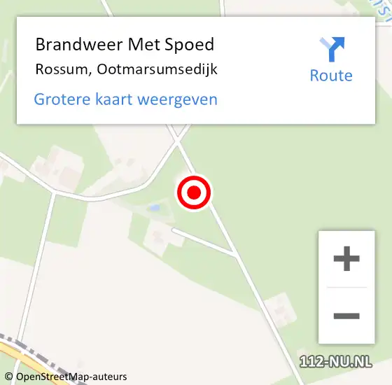 Locatie op kaart van de 112 melding: Brandweer Met Spoed Naar Rossum, Ootmarsumsedijk op 3 september 2024 18:04