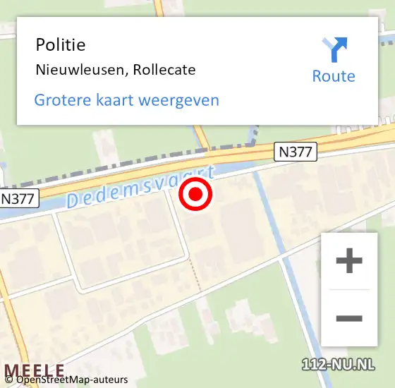 Locatie op kaart van de 112 melding: Politie Nieuwleusen, Rollecate op 3 september 2024 18:38