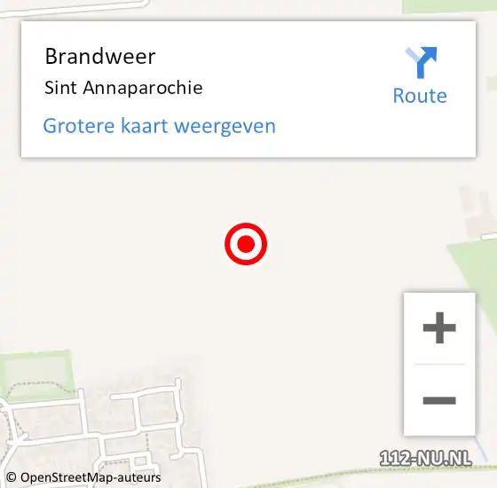 Locatie op kaart van de 112 melding: Brandweer Sint Annaparochie op 3 september 2024 19:33