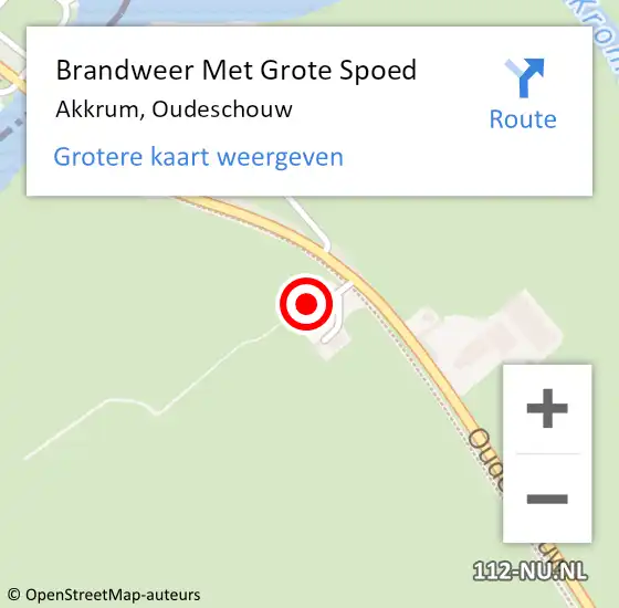 Locatie op kaart van de 112 melding: Brandweer Met Grote Spoed Naar Akkrum, Oudeschouw op 3 september 2024 19:46