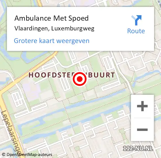 Locatie op kaart van de 112 melding: Ambulance Met Spoed Naar Vlaardingen, Luxemburgweg op 3 september 2024 20:17