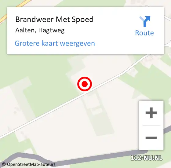 Locatie op kaart van de 112 melding: Brandweer Met Spoed Naar Aalten, Hagtweg op 3 september 2024 20:27